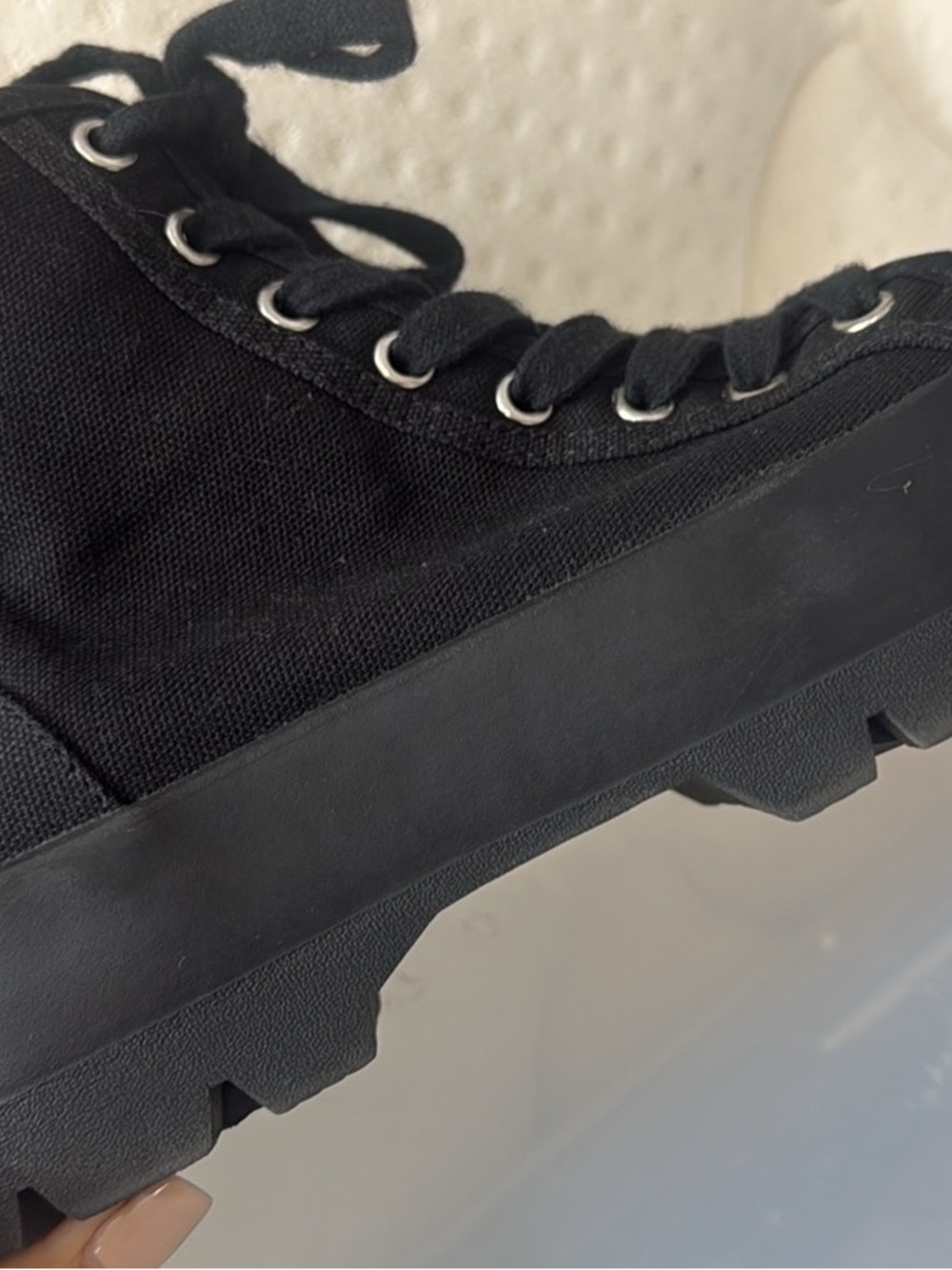 Steve Madden Women's Black Lace-Up Platform Boots